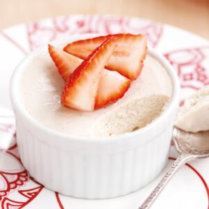 Baked ricotta with strawberries