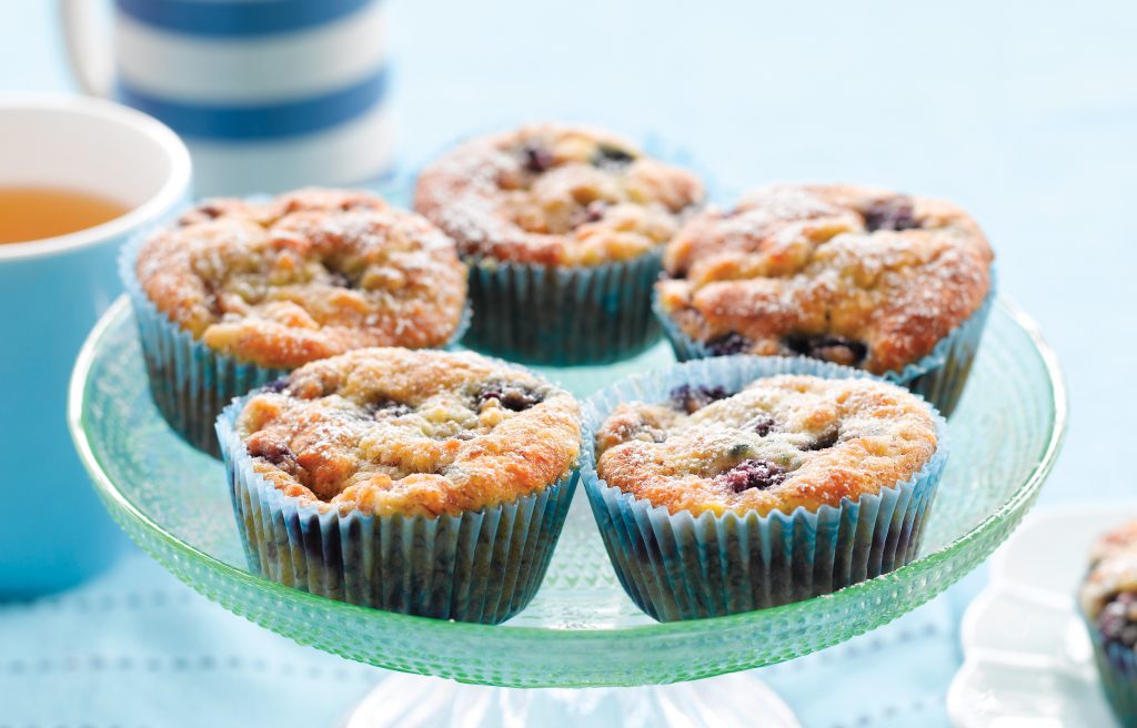 Banana, blueberry and coconut muffins