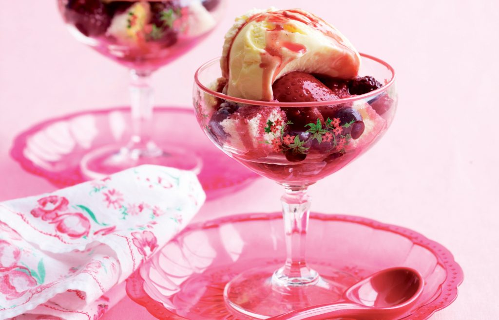 Berry ice cream shortcakes