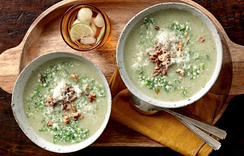 Broccolini-cauliflower soup