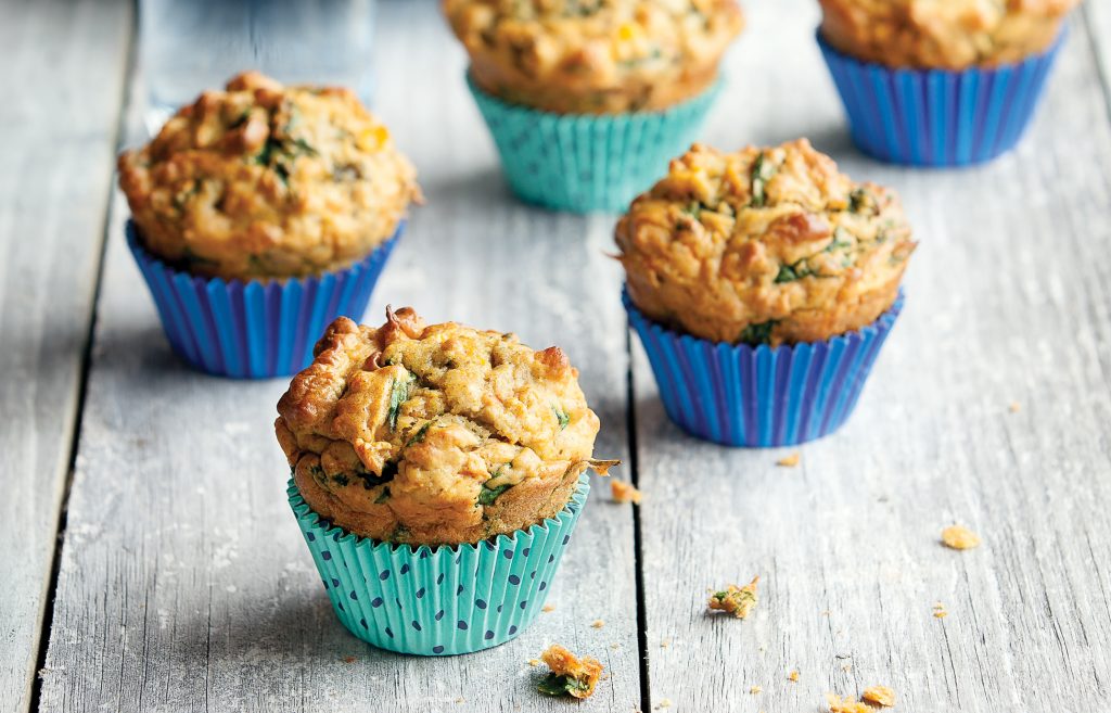 Carrot, spinach and pumpkin seed muffins