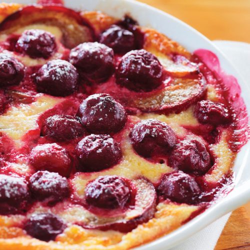 Cherry and apple clafoutis