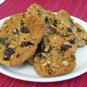 Chewy peanut butter and chocolate cookies