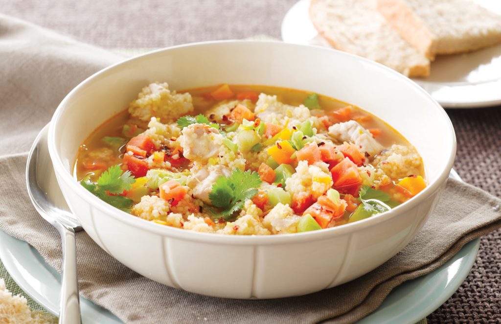 Chicken and vege couscous soup