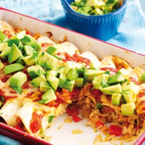 Chicken and vegetable enchiladas