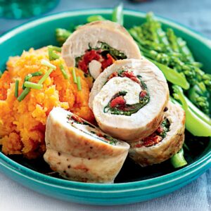 Chicken rolls with sun-dried tomatoes
