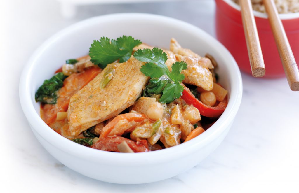 Chicken, vegetable and chickpea curry