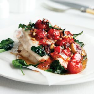 Chicken with tomato and olive pesto