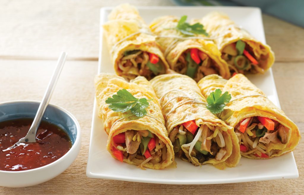 Chinese-style omelette wraps