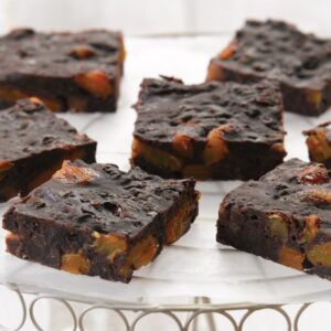 Chocolate and apricot slice