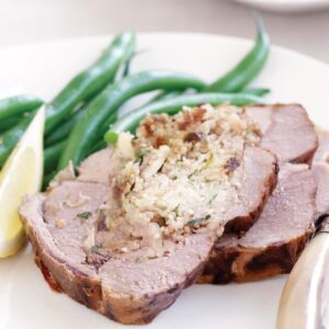 Date and almond baked lamb