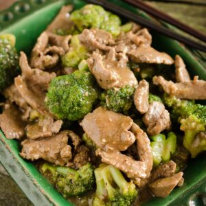 Ginger beef with broccoli