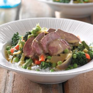 Green lamb and pea curry
