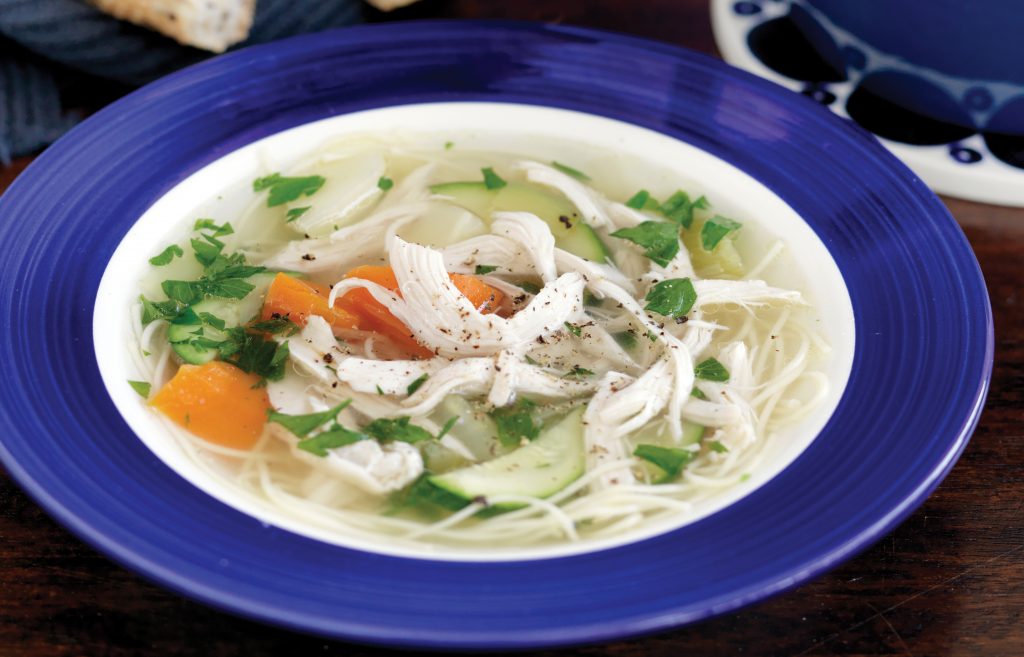 Hearty chicken noodle soup