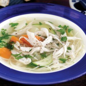Hearty chicken noodle soup