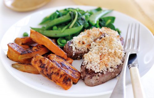 Macadamia lamb with orange chips - Healthy Food Guide