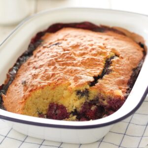 Mixed berry and almond pudding