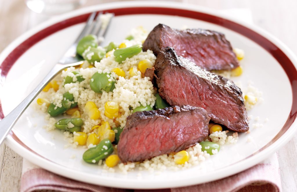 Moroccan beef with vege couscous