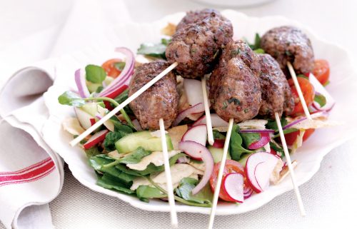 Moroccan lamb koftas and Turkish chopped salad