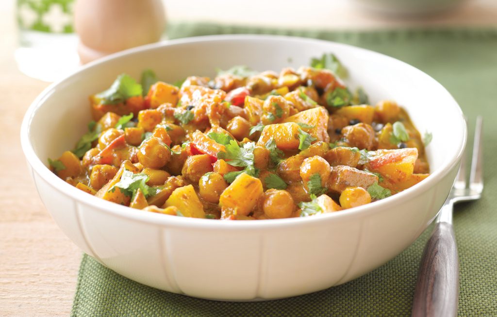 Peppery chickpea and potato curry