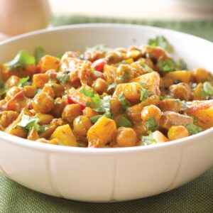 Peppery chickpea and potato curry
