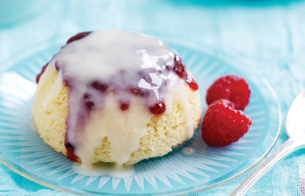 Raspberry steamed pudding