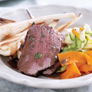 Roasted beef and winter veges with currant gravy