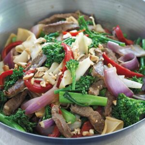 Soy beef and noodle stir-fry
