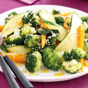 Steamed veges with sesame and honey