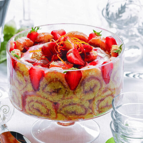 Strawberry Cointreau trifle