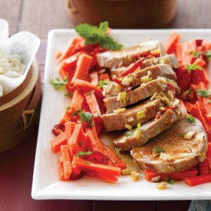 Thai pork with pickled carrots