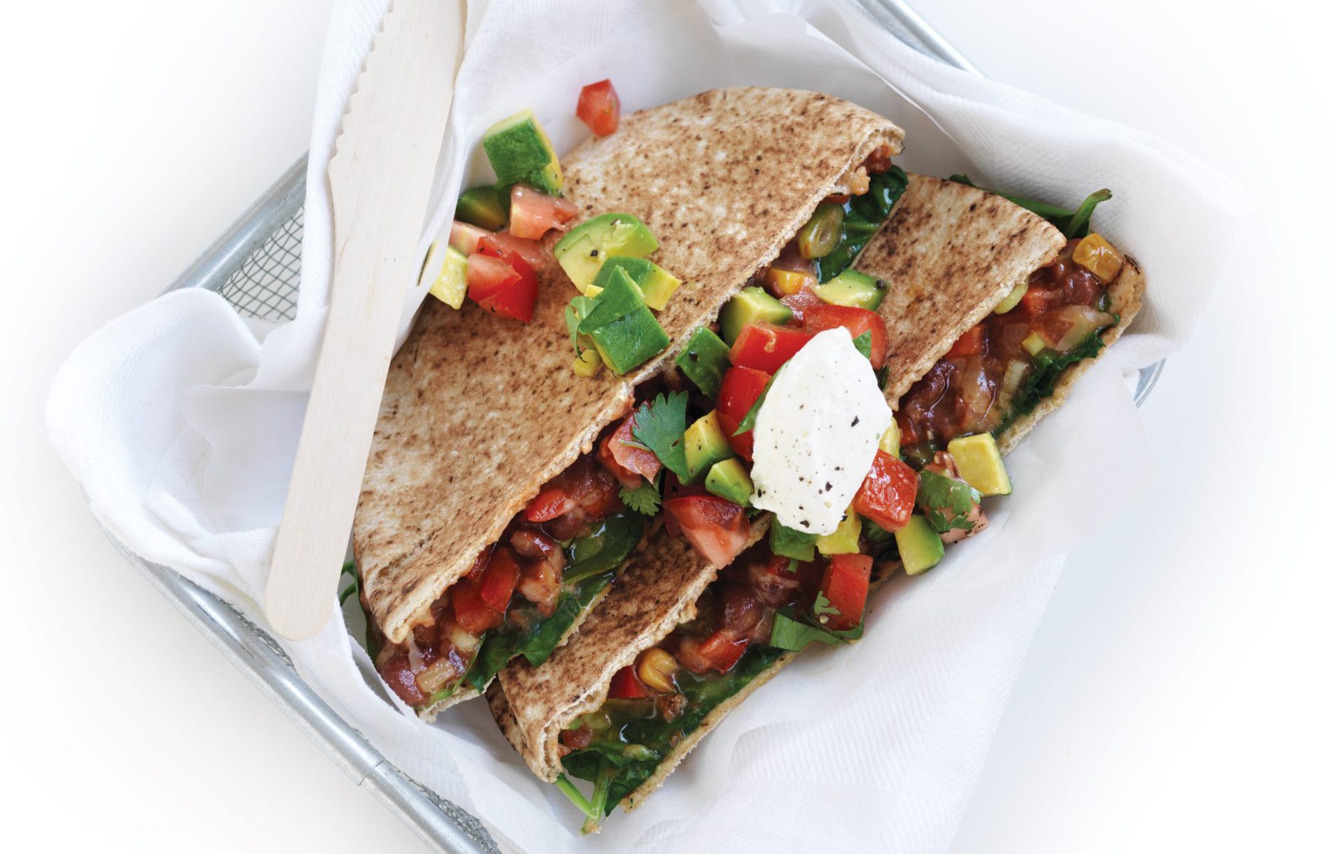 Bean quesadilla with tomato salsa Healthy Food Guide