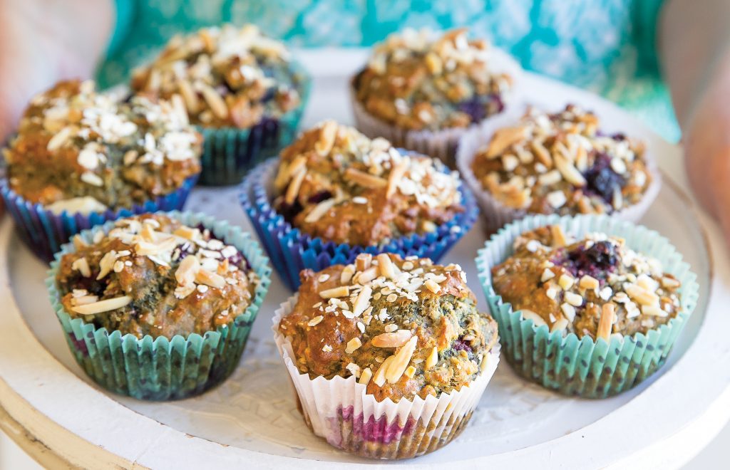 Berry nut chia muffins