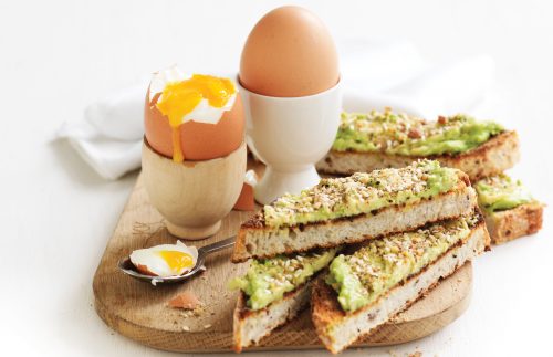 Boiled eggs with dukkah soldiers