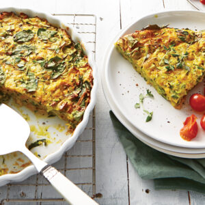 Cheesy courgette and pumpkin slice