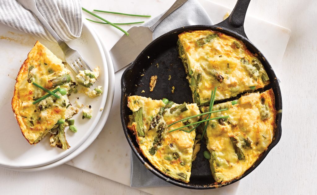 Chicken and asparagus frittata