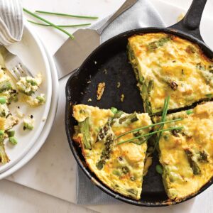 Chicken and asparagus frittata