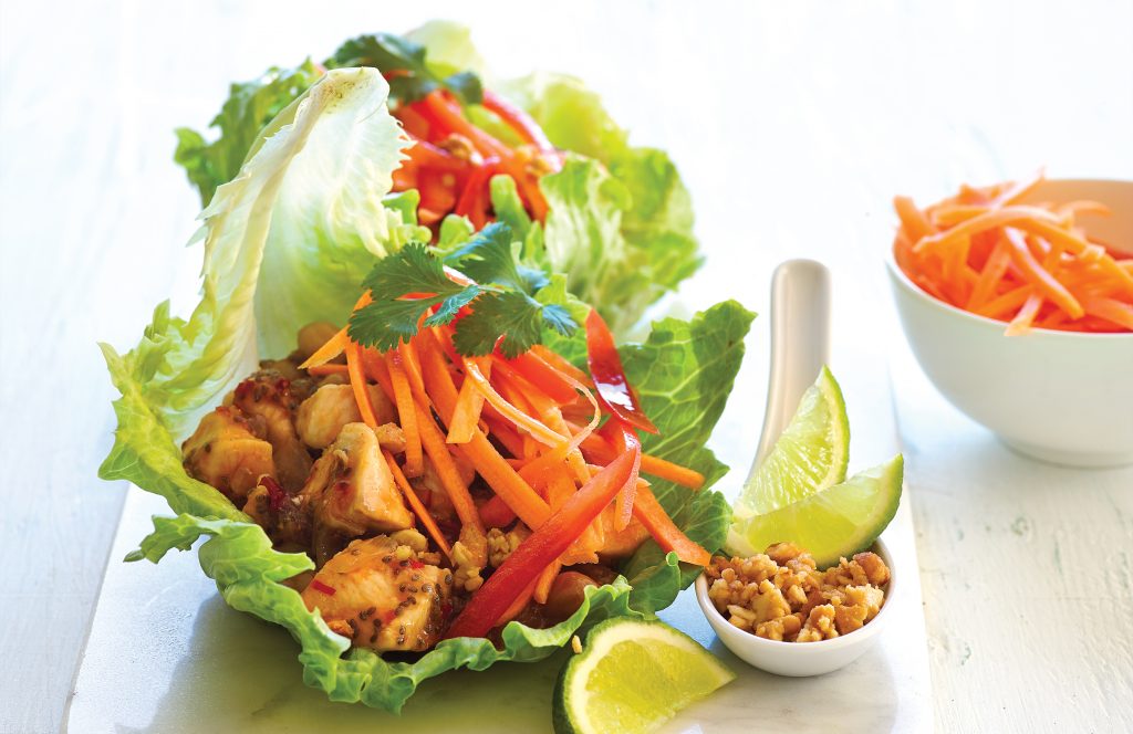 Chicken and chia lettuce cups