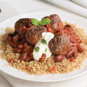 Chilli meatballs with spiced couscous