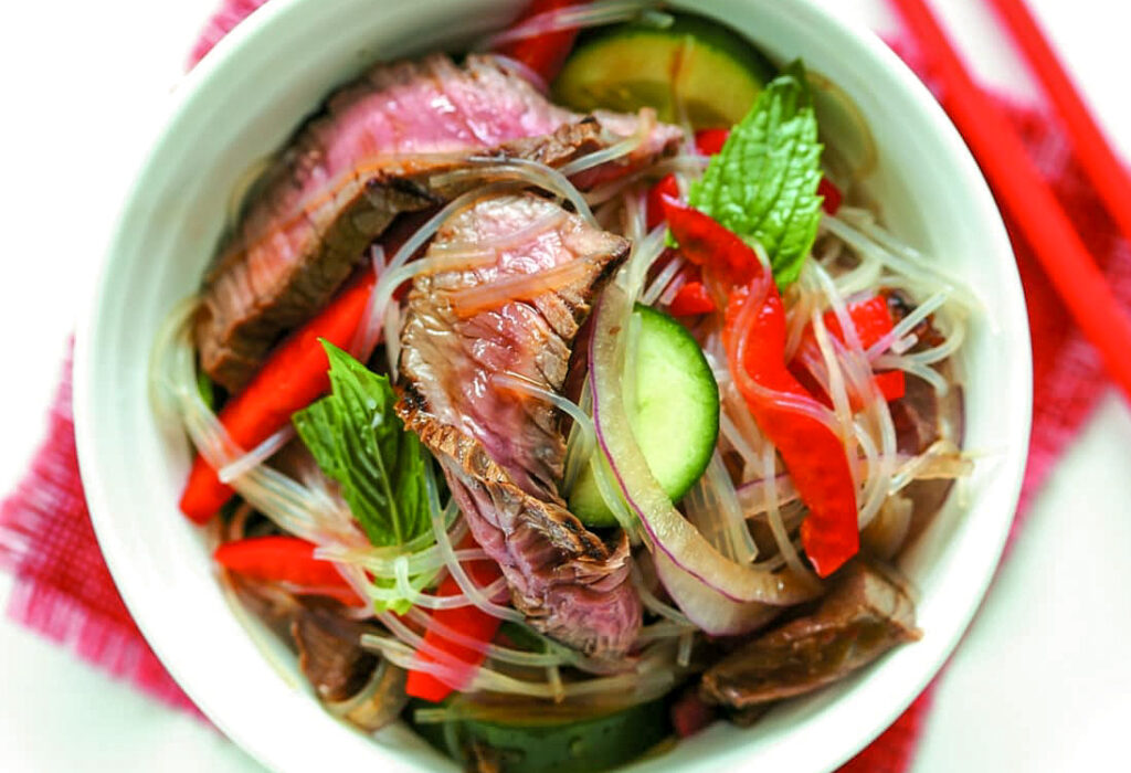 Chilli beef and noodle salad