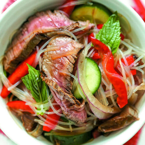 Chilli beef and noodle salad
