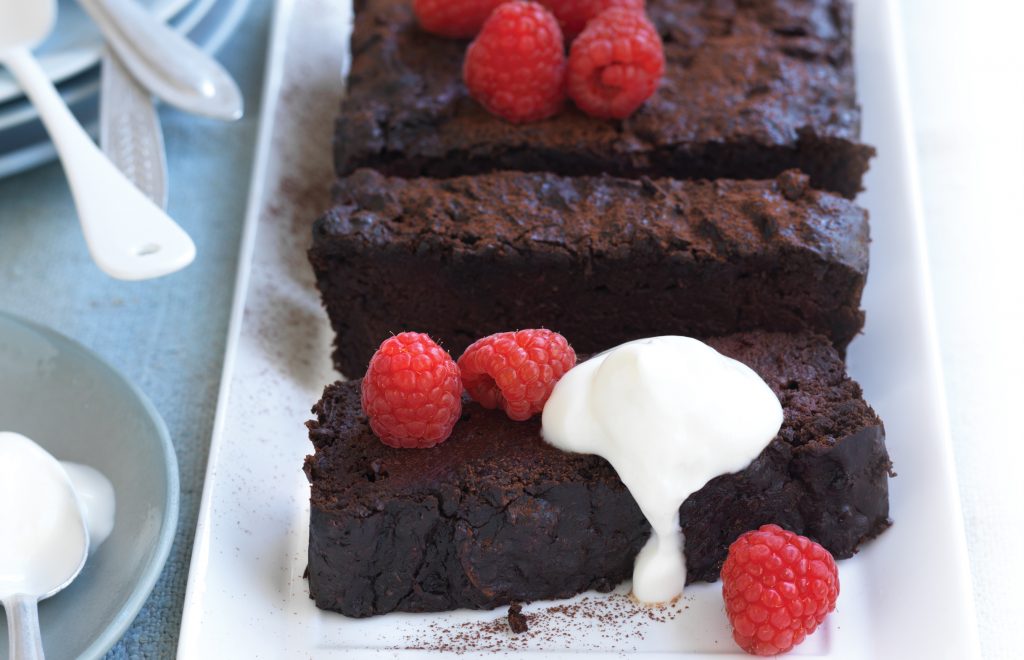 Chocolate, beetroot and raspberry cake