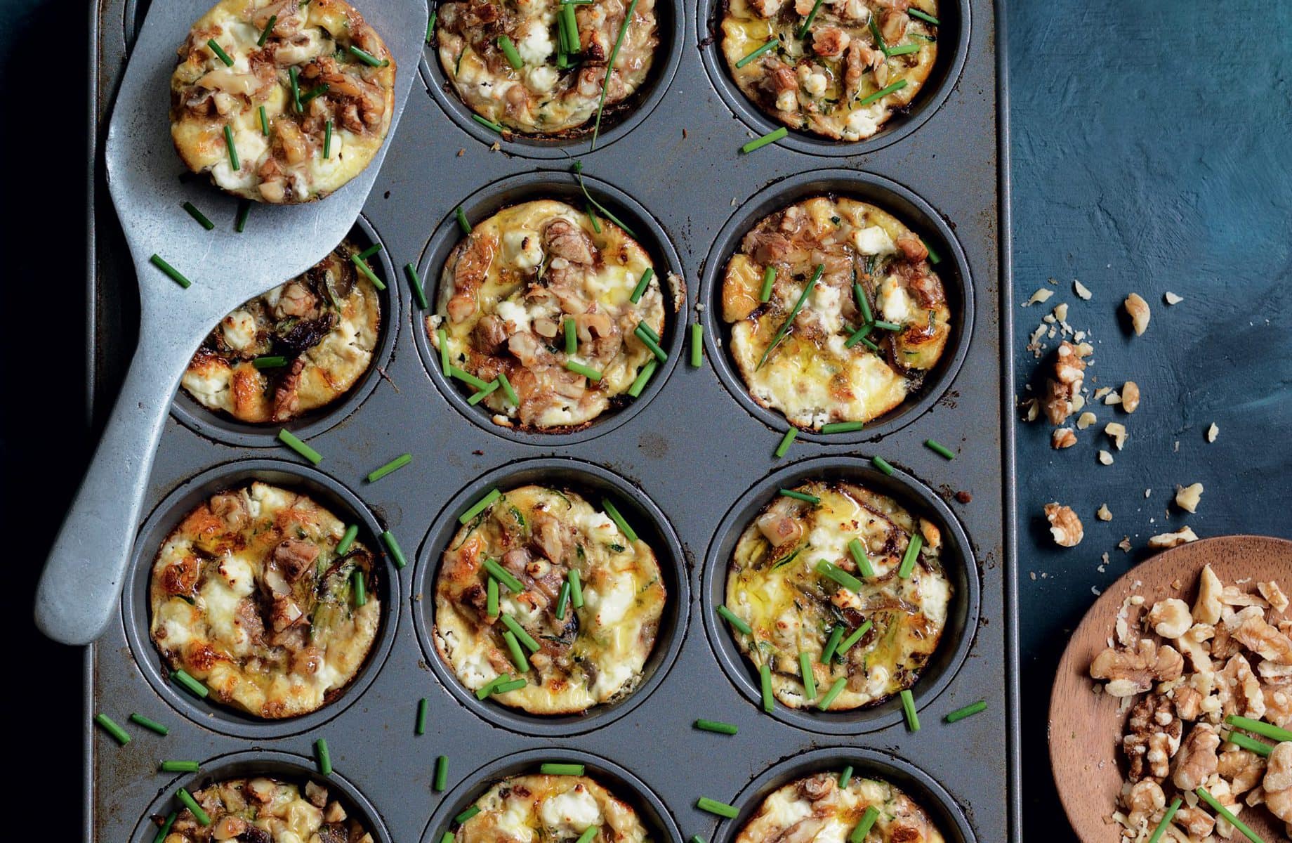 Courgette and goat’s cheese mini frittatas
