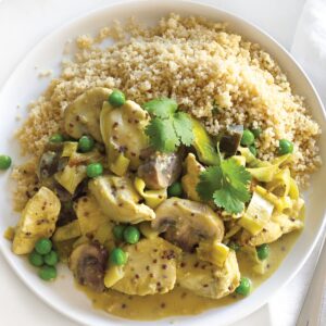 Creamy mustard and leek chicken with wholemeal couscous