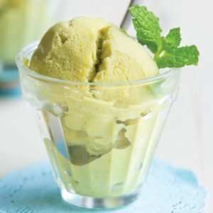 Green tea and vanilla ice cream