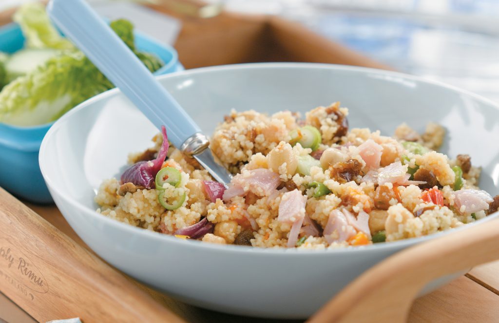 Ham and chargrilled vegetable couscous