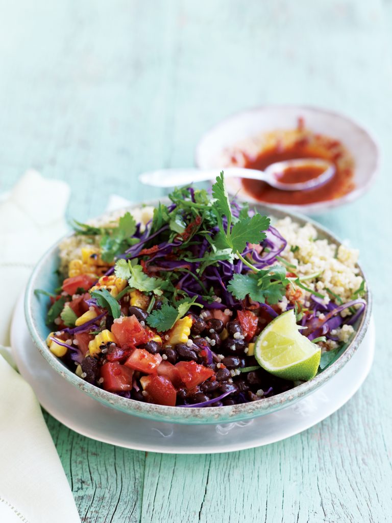 Mexican quinoa salad with lime dressing