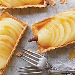 Poached pear tarts