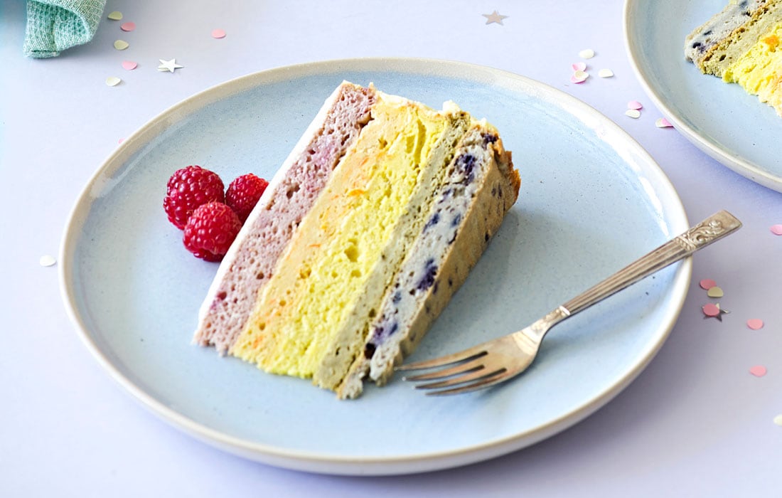 Rainbow Smear with Gumpaste Rainbow Cake (3 layer 6