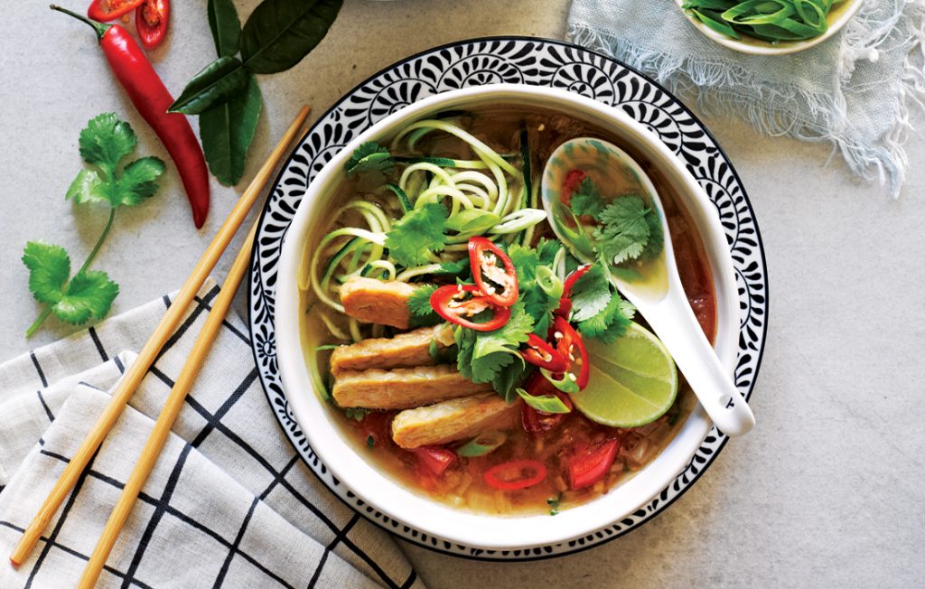Tom yum with tempeh